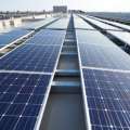 A row of photovoltaic panels