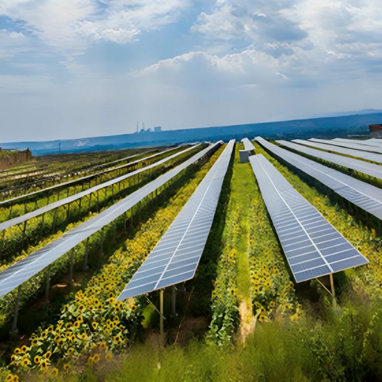 Solar panels waiting for sunlight on the prairie