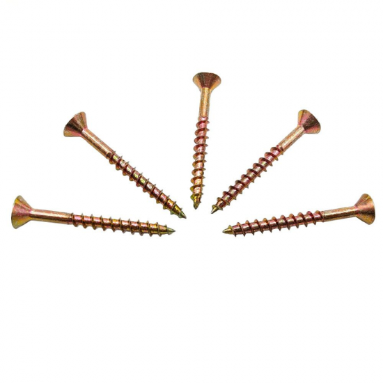 yellow zinc coated square drive countersunk chipboard screw